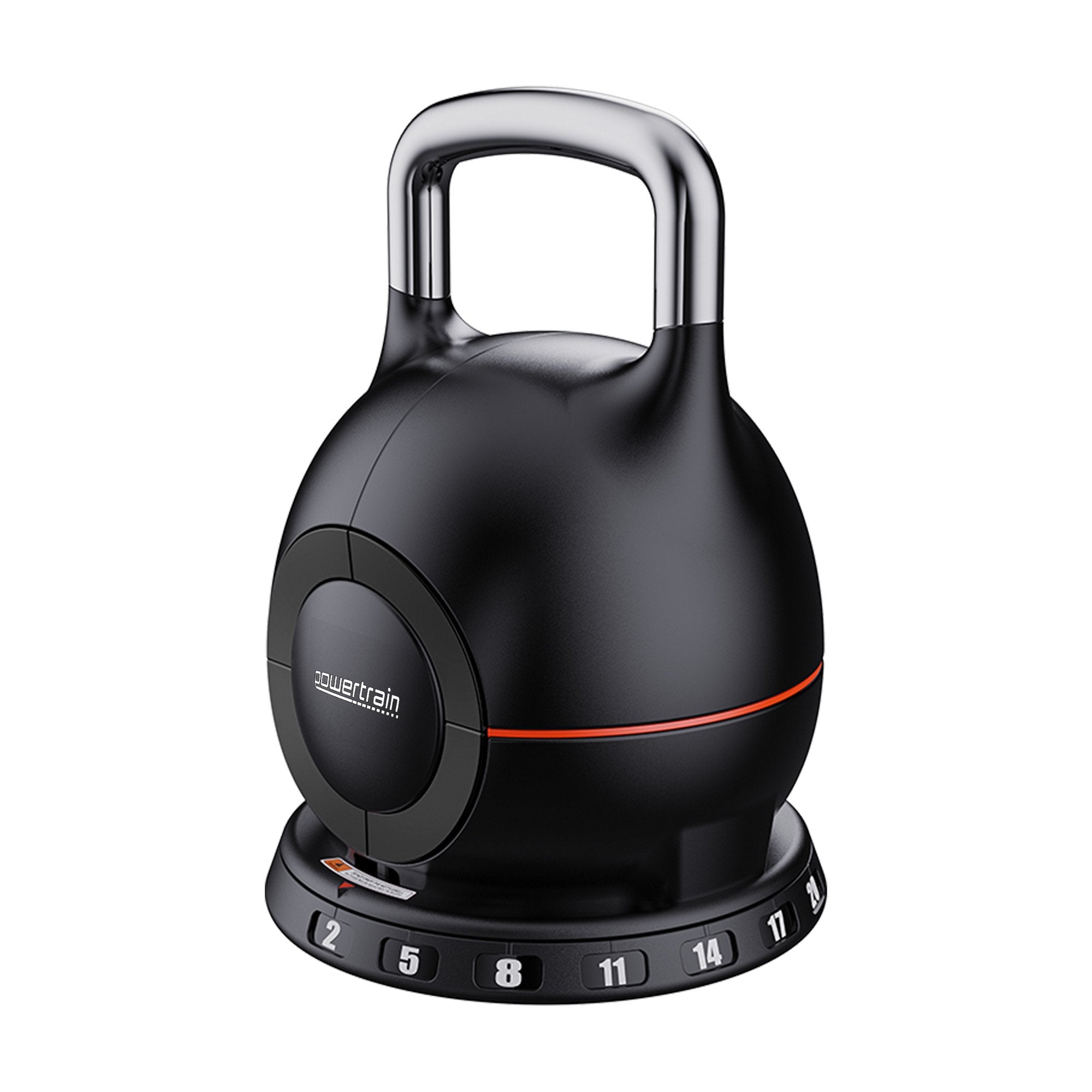 Powertrain Adjustable Kettlebell 20kg 7 in 1 Weight Selection Set w/Quick One Hand Adjustment Secure Locking V240-AKB-XDB-20