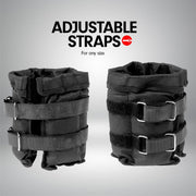 Powertrain Sports Pair 1kg Adjustable Ankle Weights Gym Equipment Wrist Fitness Yoga V240-AKW-SB1