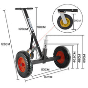 Kartrite 3-Wheel Adjustable Trailer Dolly Heavy Duty Caravan Mover 1000 lbs Tongue Capacity Durable Transport V240-ATD-TD77-BLK