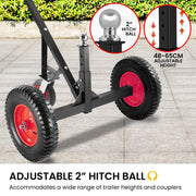 Kartrite 3-Wheel Adjustable Trailer Dolly Heavy Duty Caravan Mover 1000 lbs Tongue Capacity Durable Transport V240-ATD-TD77-BLK