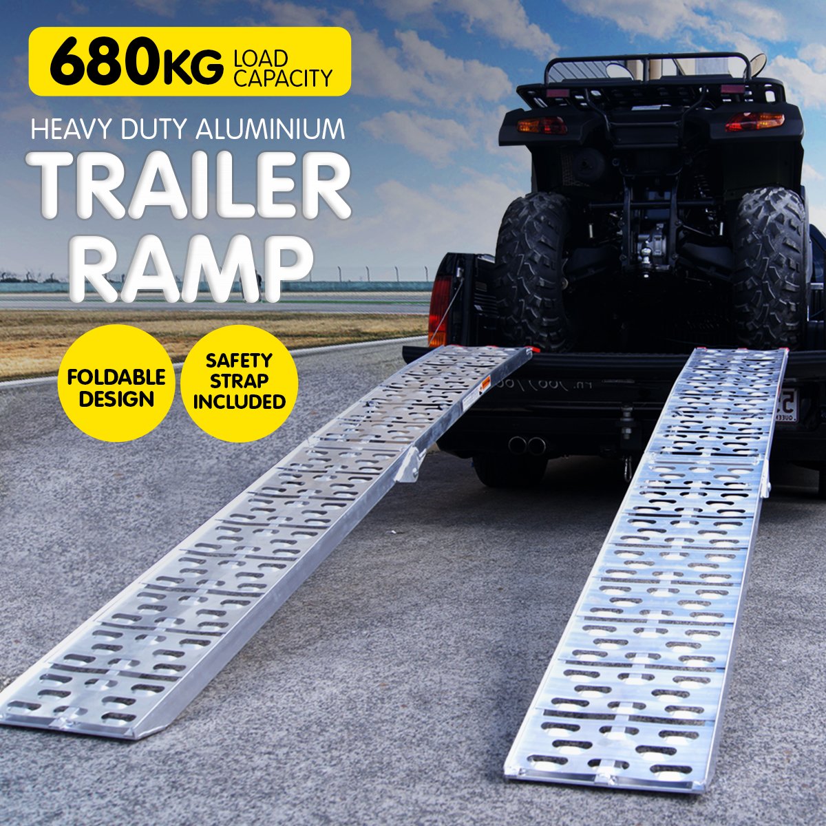 Kartrite 2x Aluminium Folding Loading Ramps ATV Motorbike V240-ATV-001