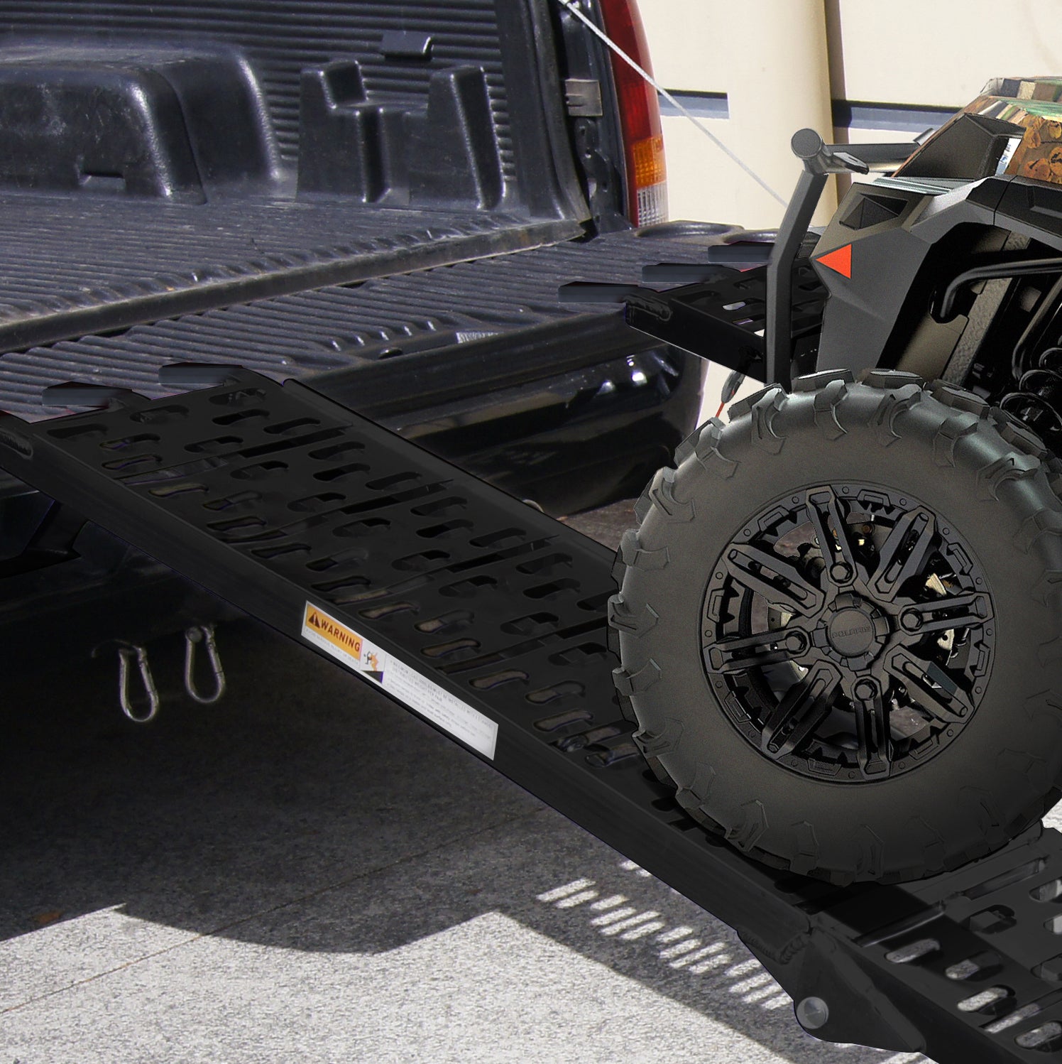 Kartrite Aluminium Folding Loading Ramp ATV Motorbike Motorcycle Golf Buggy Trailer - Black V240-ATV-01A-BK-1
