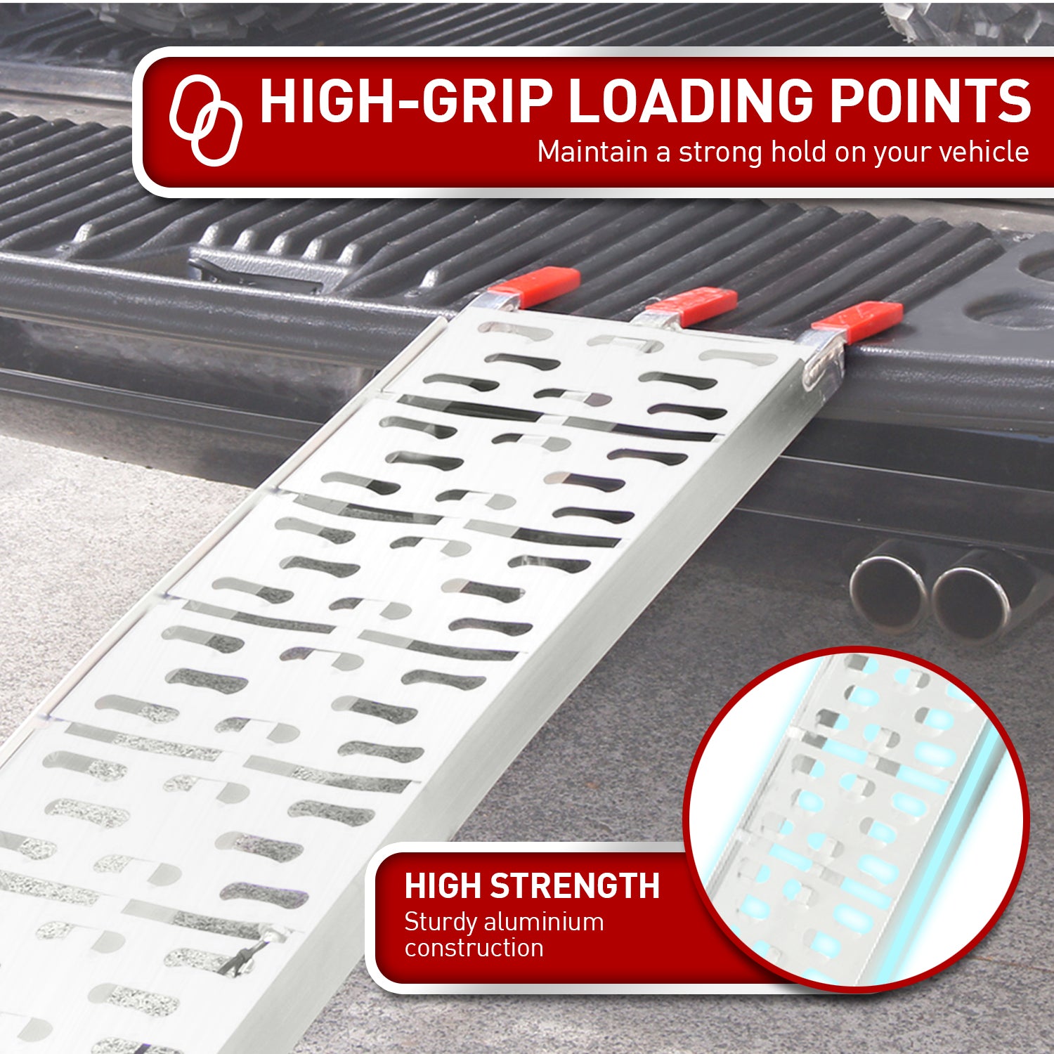 Kartrite Rigg Aluminium ATV Loading Ramp Foldable - Silver V240-ATV-01A-SL-1