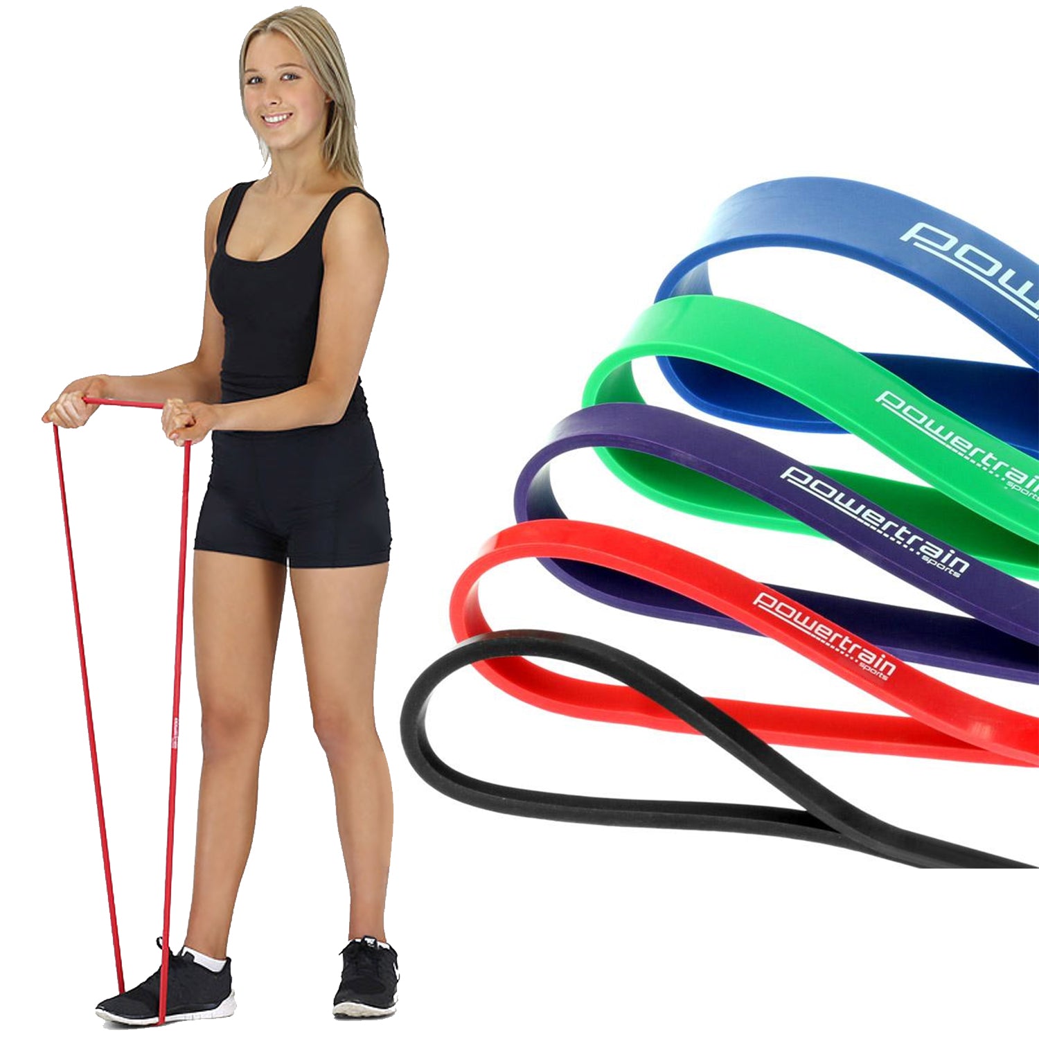 Powertrain 5x Home Workout Resistance Bands Gym Exercise V240-BAND-HDX5