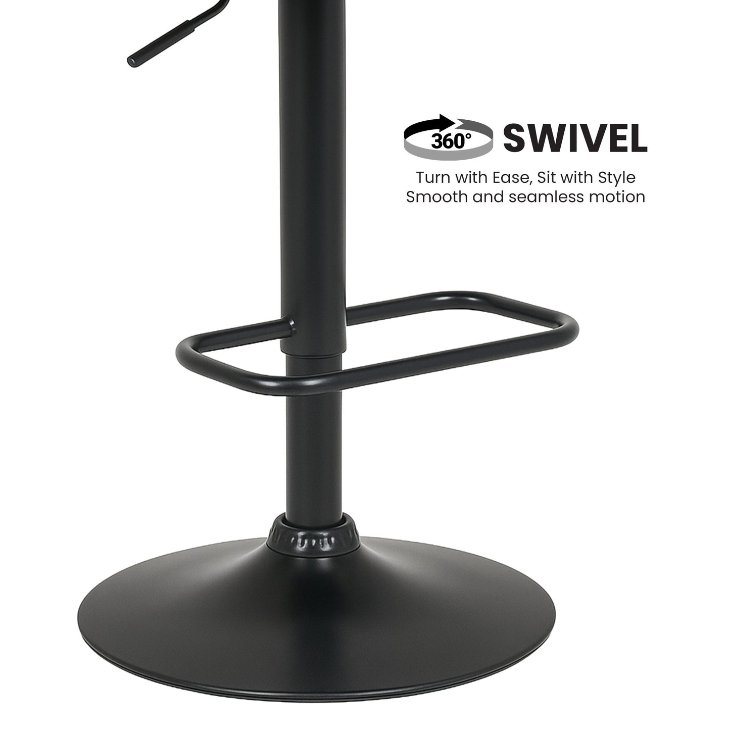 Sarantino Set Of 2 Bentwood Walnut Barstool Adjustable Height Swivel Footrest V240-BAR-MLM-081-2