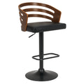 Sarantino Bentwood Walnut Barstool Leather Seat And Metal Base V240-BAR-STL-MLM-081