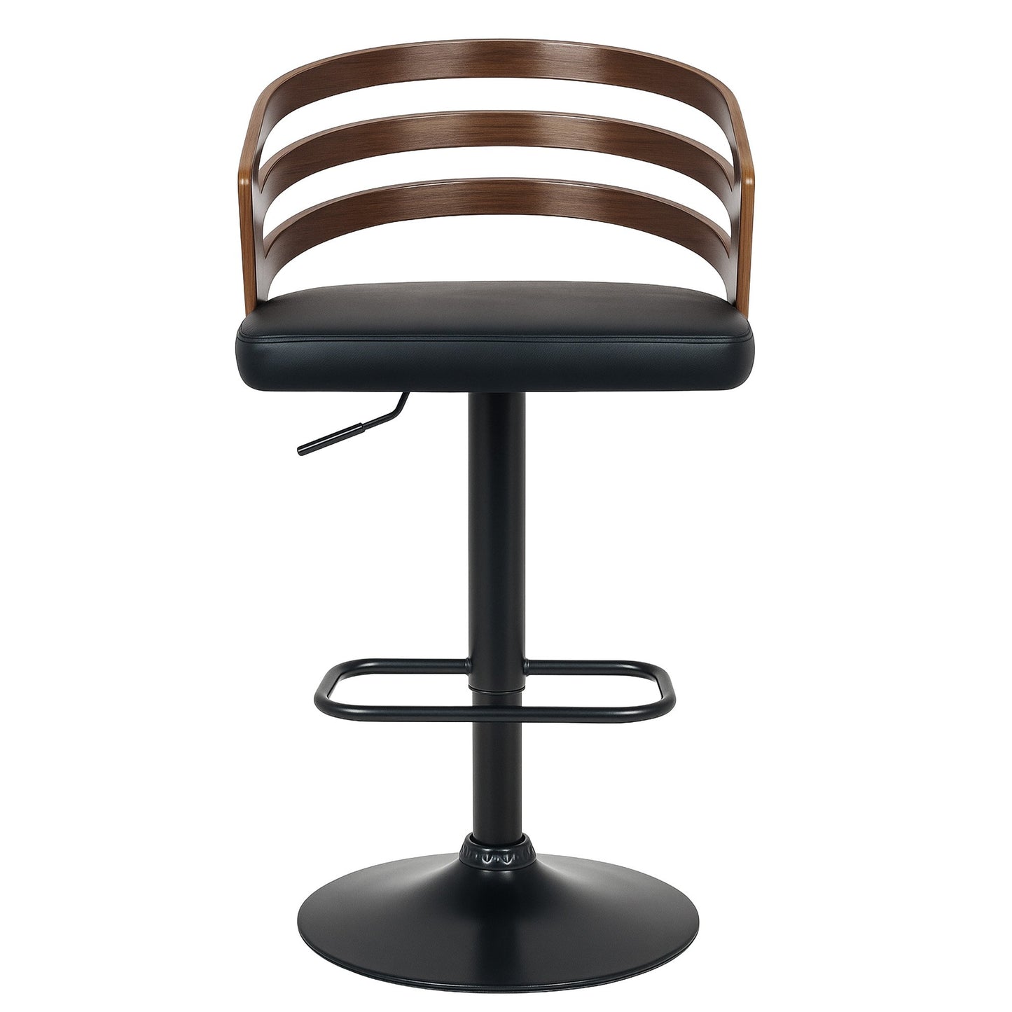 Sarantino Bentwood Walnut Barstool Leather Seat And Metal Base V240-BAR-STL-MLM-081