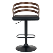 Sarantino Bentwood Walnut Barstool Leather Seat And Metal Base V240-BAR-STL-MLM-081