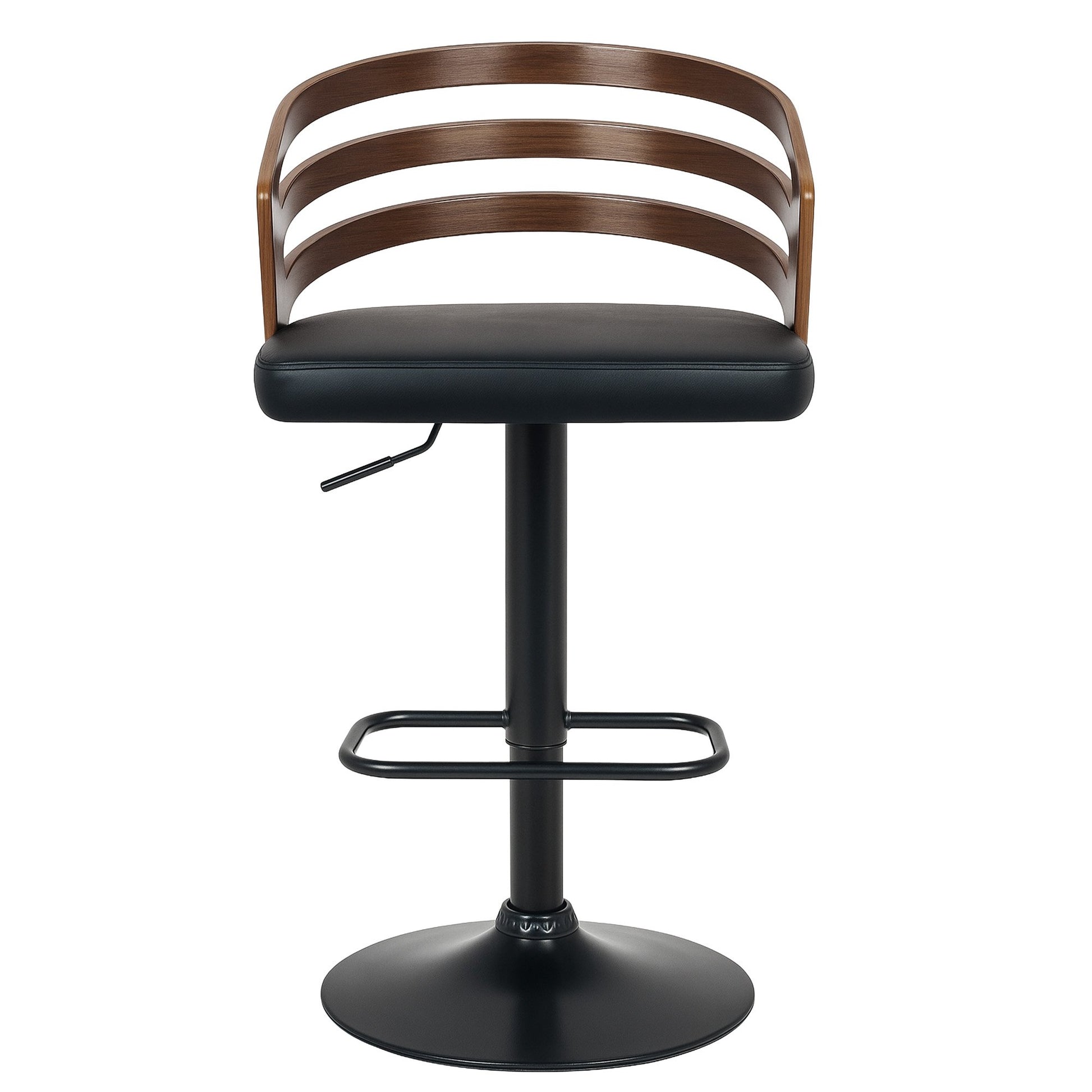 Sarantino Bentwood Walnut Barstool Leather Seat And Metal Base V240-BAR-STL-MLM-081
