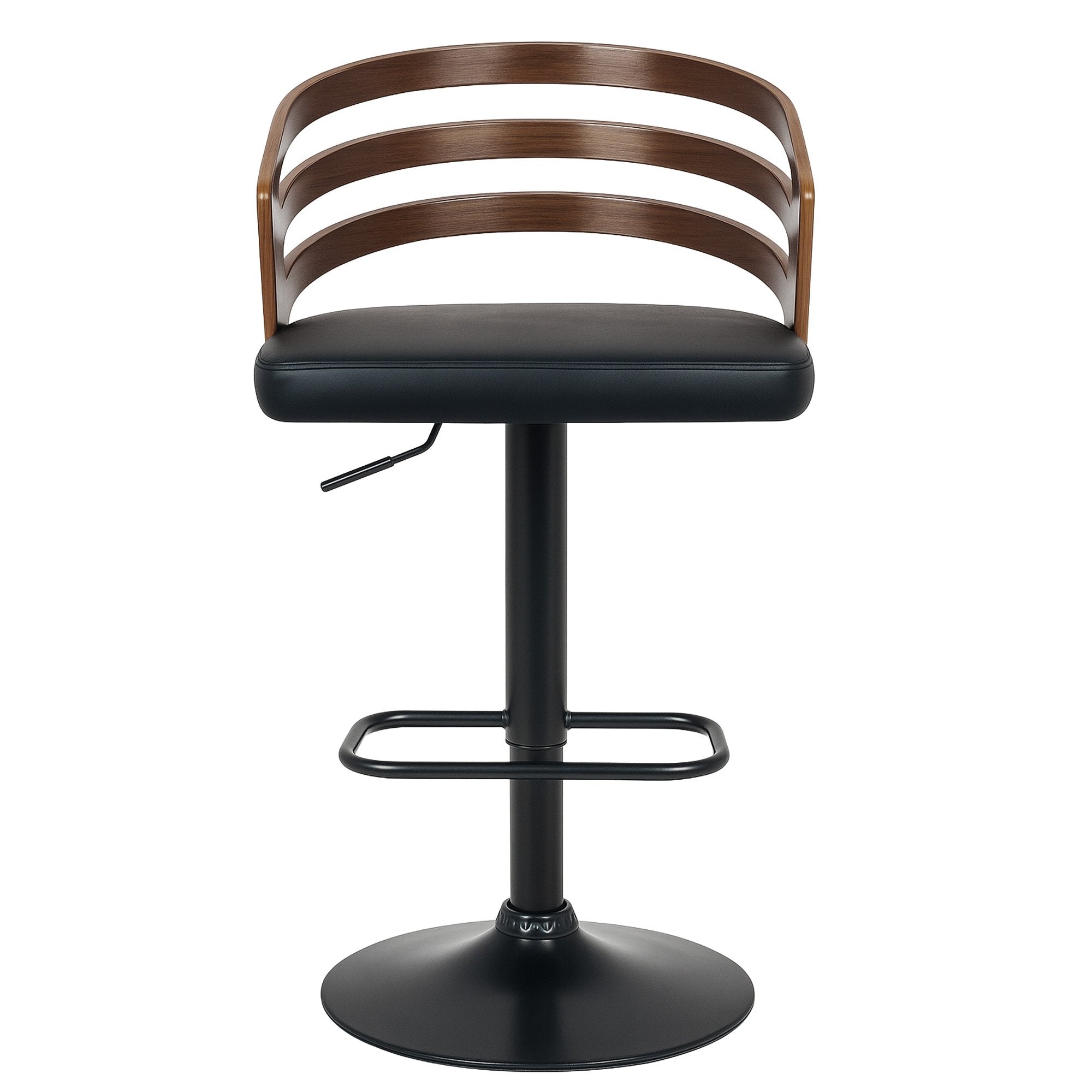 Sarantino Bentwood Walnut Barstool Leather Seat And Metal Base V240-BAR-STL-MLM-081