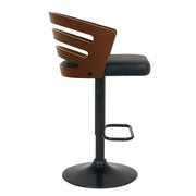 Sarantino Bentwood Walnut Barstool Leather Seat And Metal Base V240-BAR-STL-MLM-081