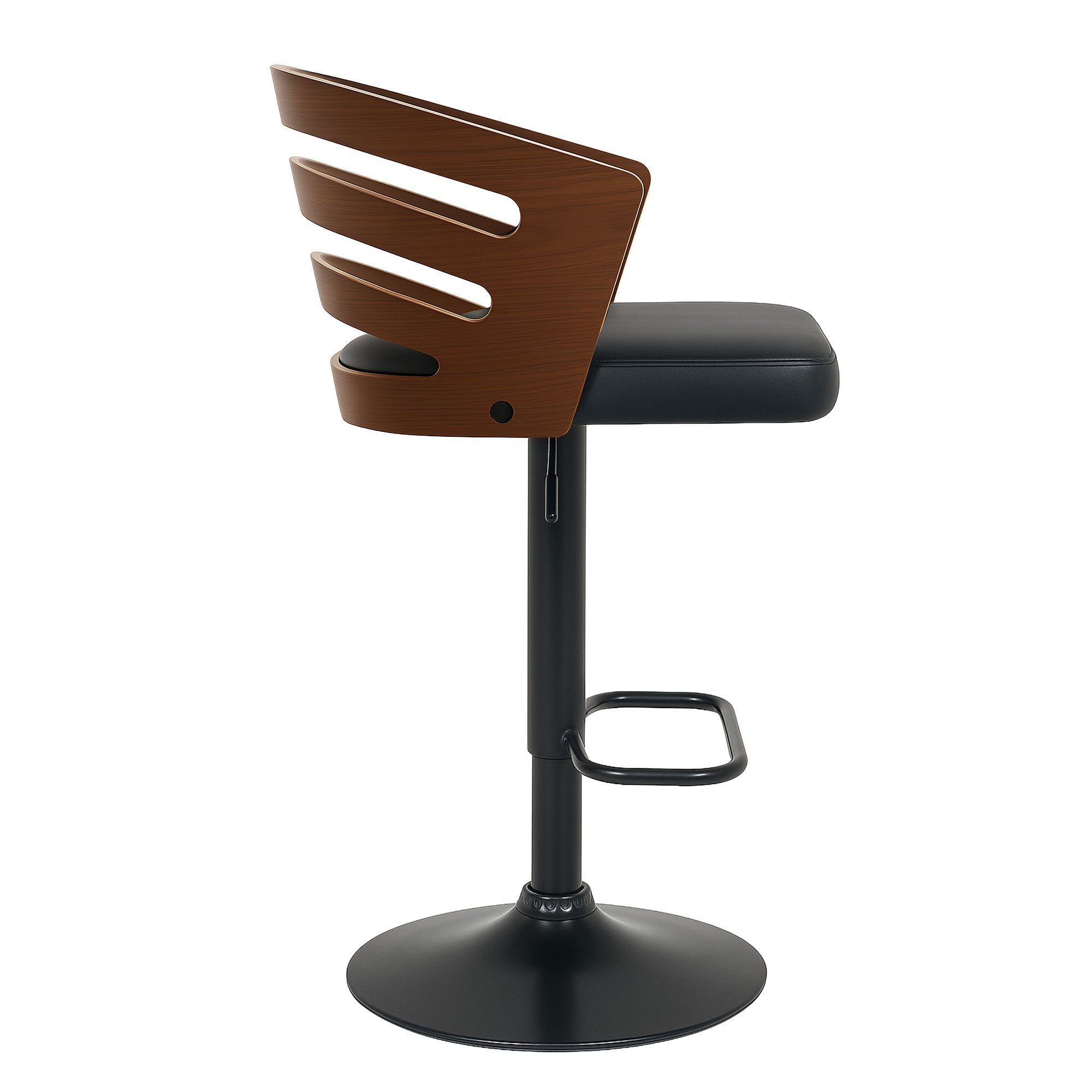 Sarantino Bentwood Walnut Barstool Leather Seat And Metal Base V240-BAR-STL-MLM-081