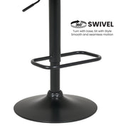 Sarantino Bentwood Walnut Barstool Leather Seat And Metal Base V240-BAR-STL-MLM-081