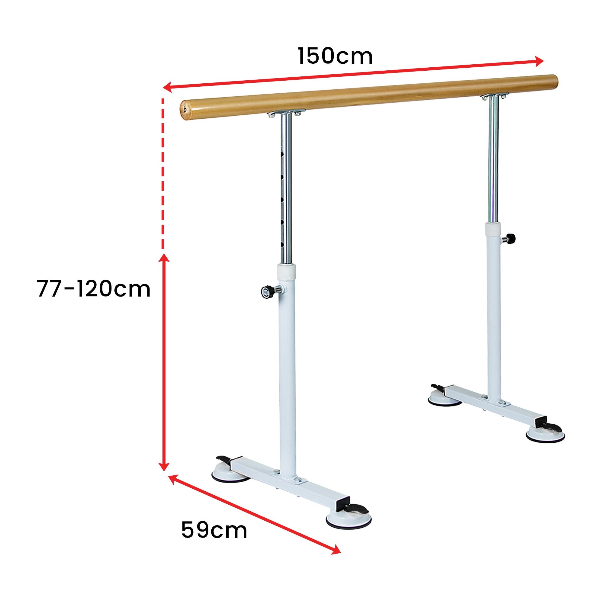 Powertrain Freestanding Ballet Barre - 1.5m V240-BAR-WDN-150