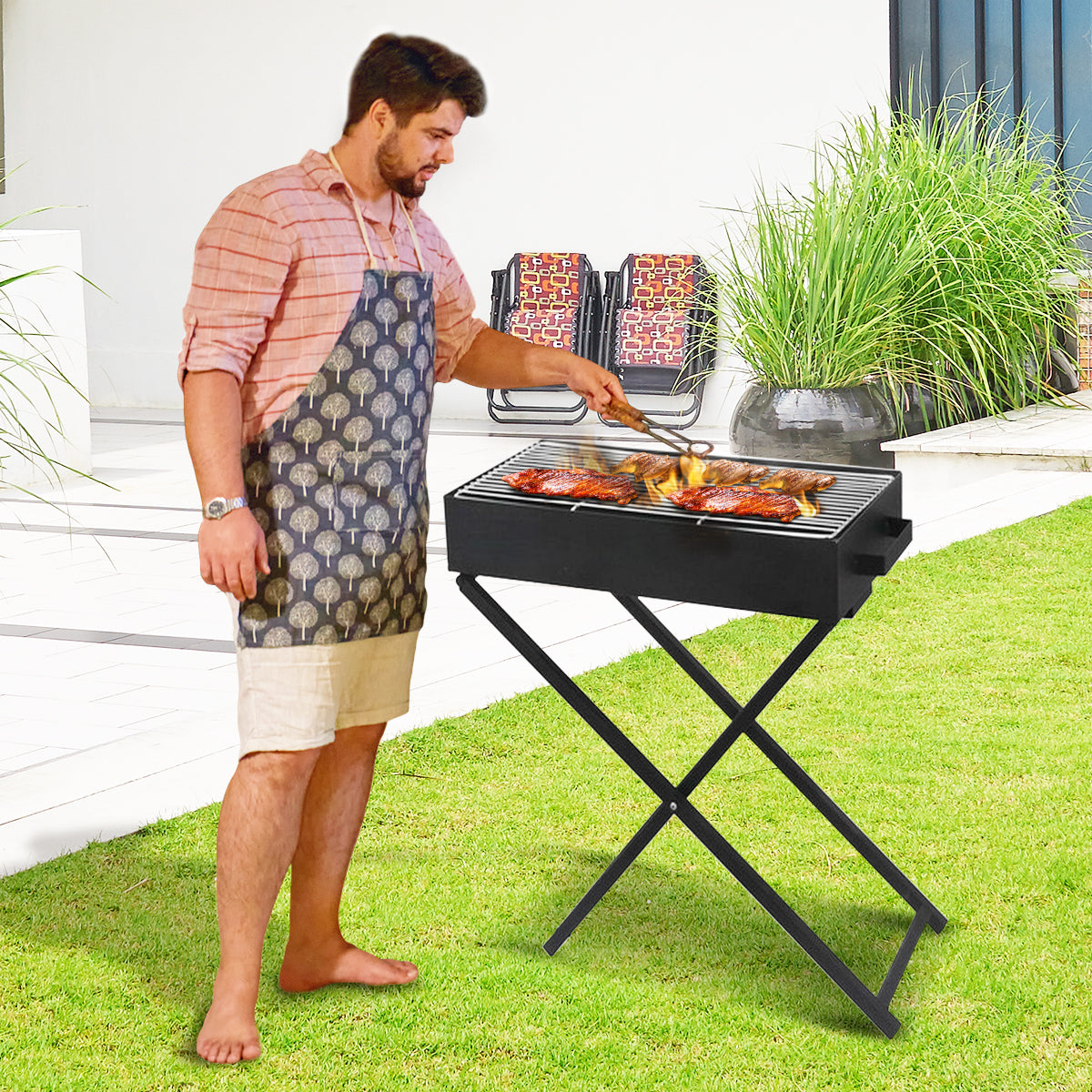 Wallaroo Charcoal BBQ Grill - Adjustable Height V240-BBQ-DS10