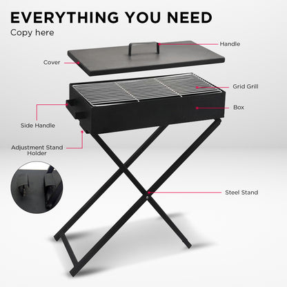 Wallaroo Charcoal BBQ Grill - Adjustable Height V240-BBQ-DS10