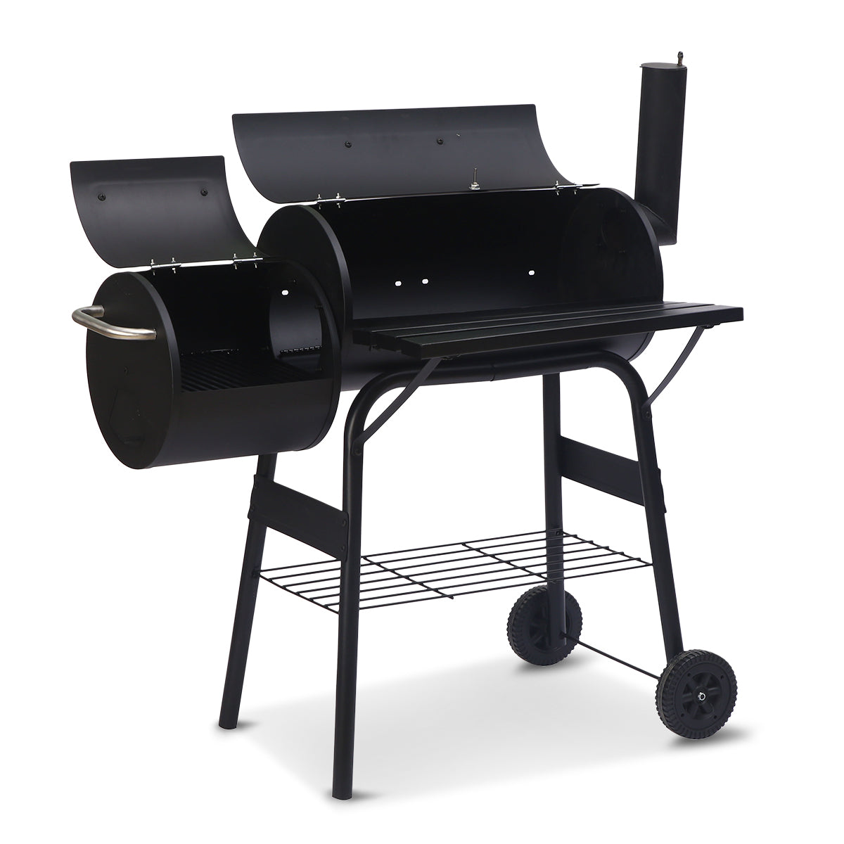 Wallaroo 2-in-1 Outdoor Barbecue Grill & Offset Smoker V240-BBQ-DS35-B