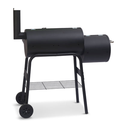 Wallaroo 2-in-1 Outdoor Barbecue Grill & Offset Smoker V240-BBQ-DS35-B