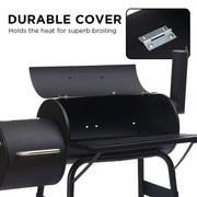 Wallaroo 2-in-1 Outdoor Barbecue Grill & Offset Smoker V240-BBQ-DS35-B