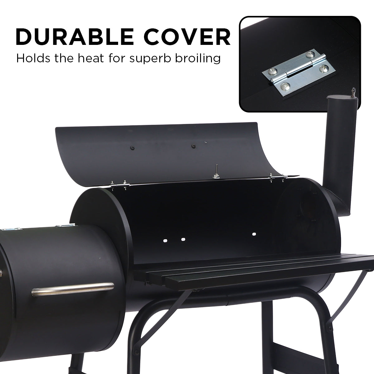 Wallaroo 2-in-1 Outdoor Barbecue Grill & Offset Smoker V240-BBQ-DS35-B