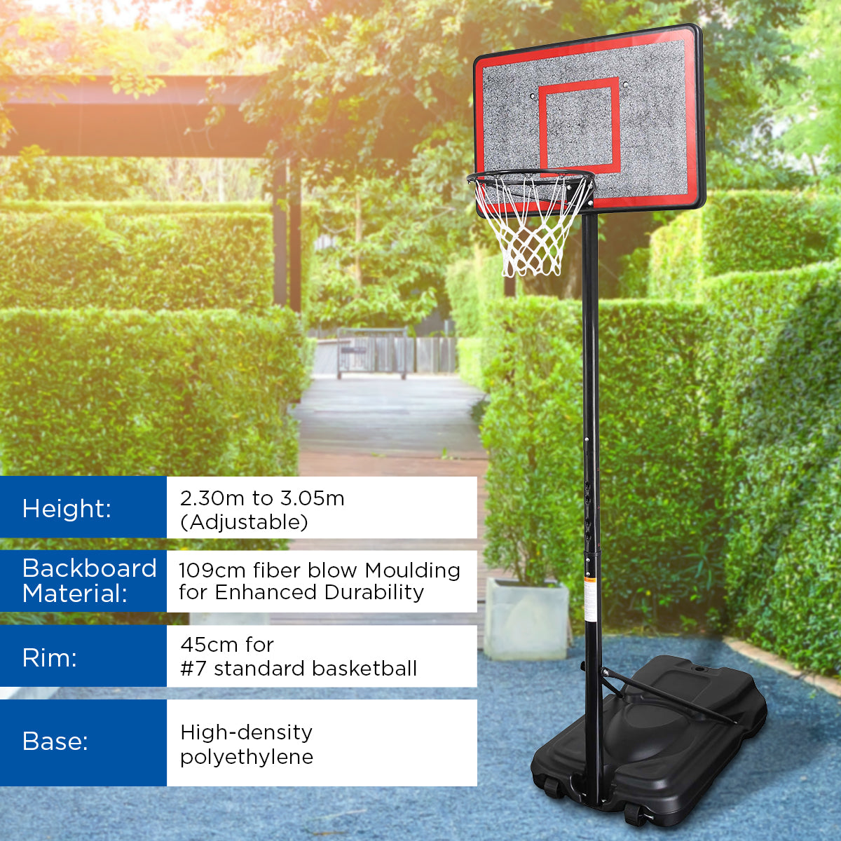 Kahuna Height-Adjustable Basketball Hoop Backboard Portable Stand V240-BBS-ZY-018