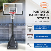 Kahuna Portable Basketball Hoop System 2.3 to 3.05m for Kids & Adults V240-BBS-ZY-029-54