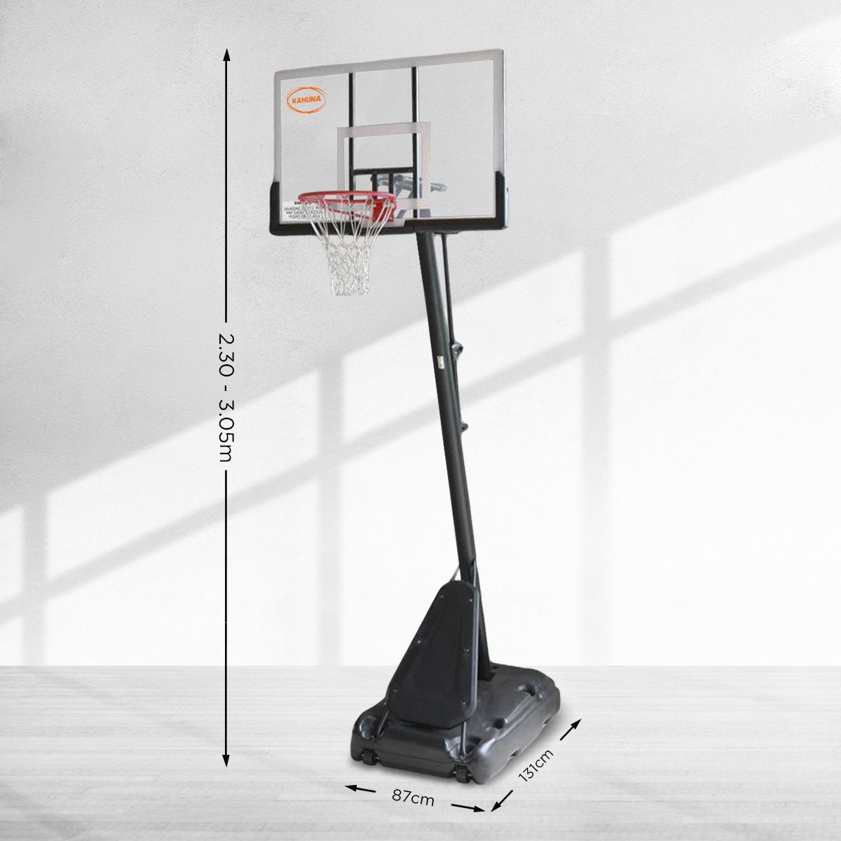 Kahuna Portable Basketball Hoop System 2.3 to 3.05m for Kids & Adults V240-BBS-ZY-029-54