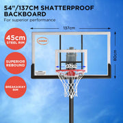 Kahuna Portable Basketball Hoop System 2.3 to 3.05m for Kids & Adults V240-BBS-ZY-029-54