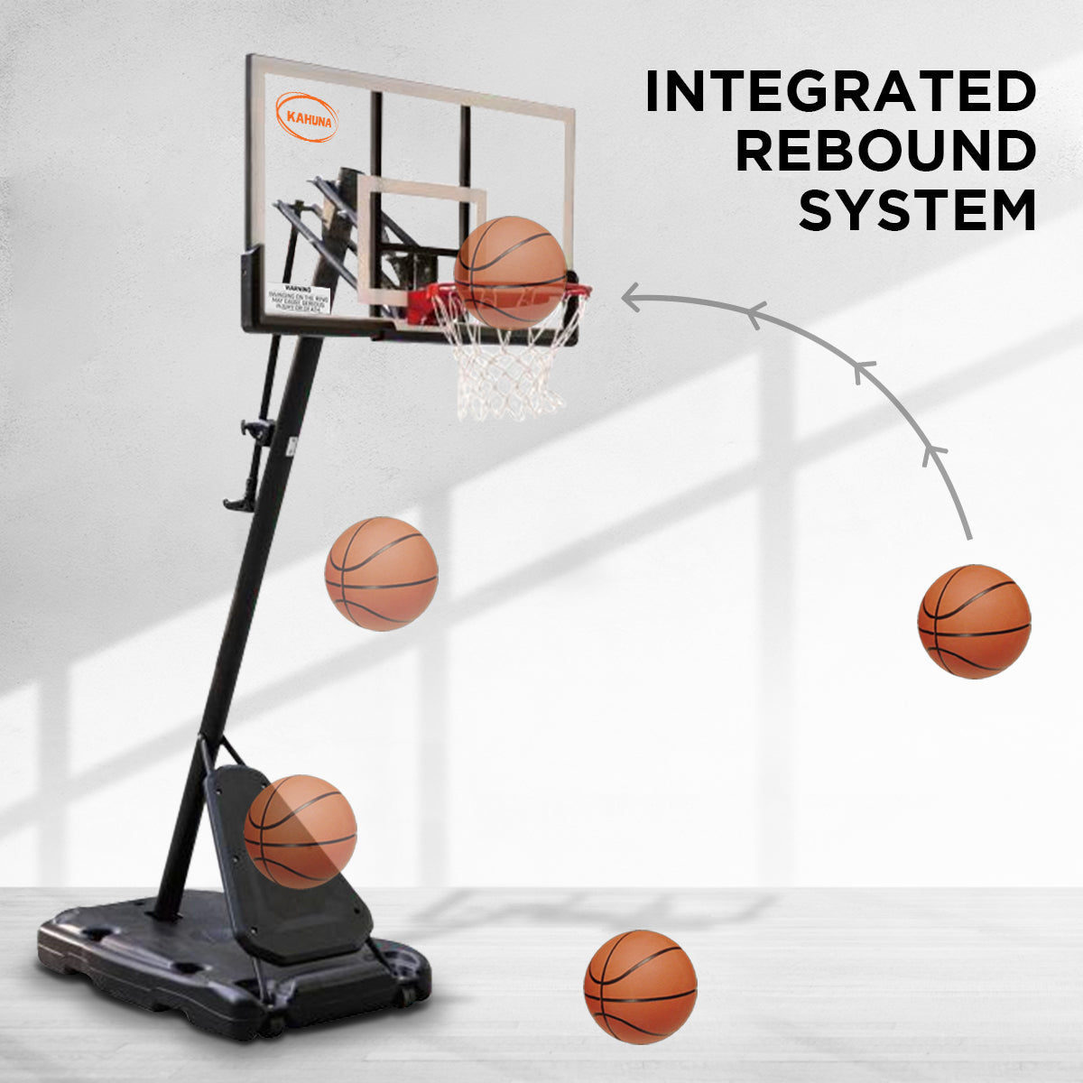Kahuna Portable Basketball Hoop System 2.3 to 3.05m for Kids & Adults V240-BBS-ZY-029-54