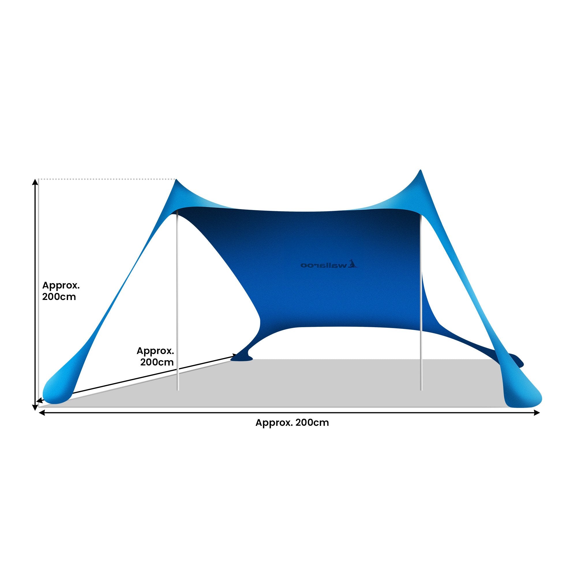 Wallaroo Beach Tent Canopy Sunshade 2m X 2m - Blue V240-BCH-TNT-2X2-BU
