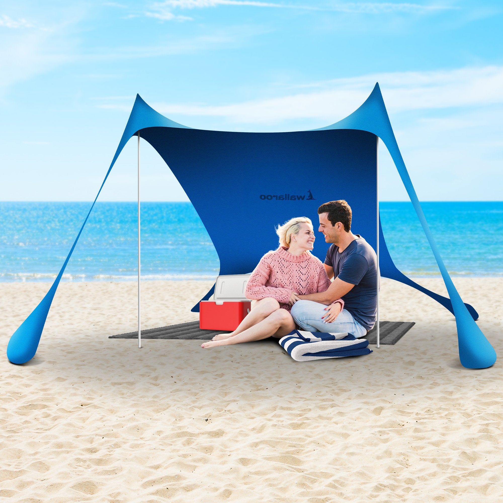 Wallaroo Beach Tent Canopy Sunshade 2m X 2m - Blue V240-BCH-TNT-2X2-BU