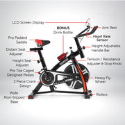 Powertrain Home Gym Flywheel Exercise Spin Bike - Black V240-BIKE1