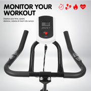 Powertrain Home Gym Flywheel Exercise Spin Bike - Black V240-BIKE1