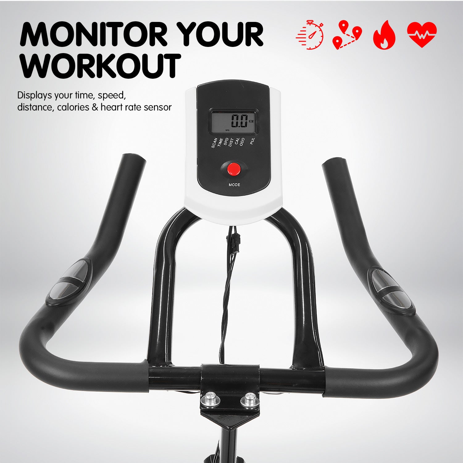 Powertrain Home Gym Flywheel Exercise Spin Bike - Black V240-BIKE1