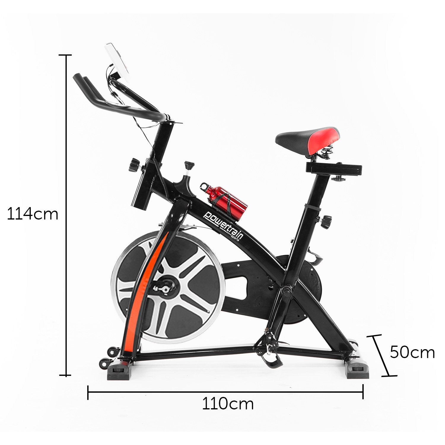 Powertrain Home Gym Flywheel Exercise Spin Bike - Black V240-BIKE1