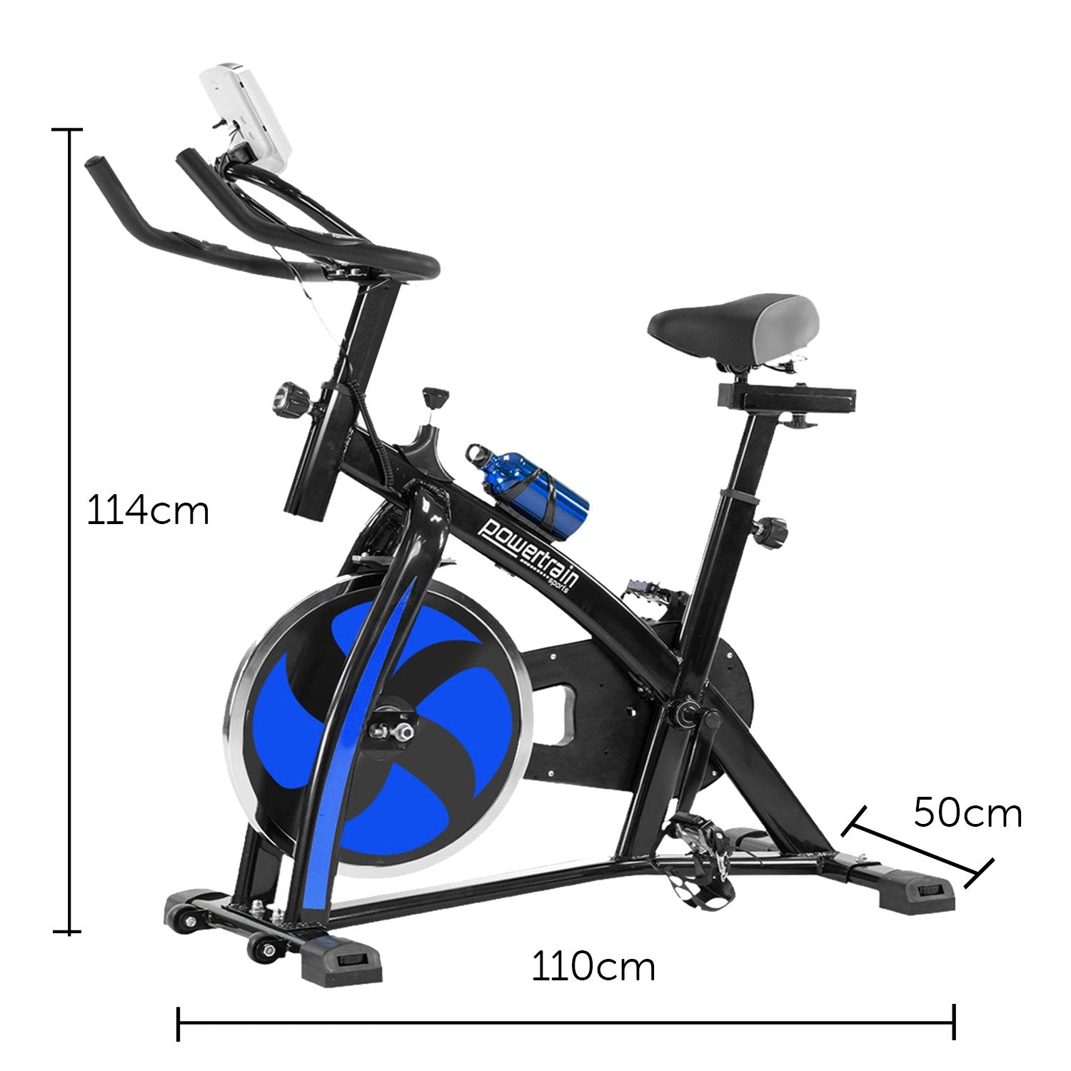 Powertrain Home Gym Flywheel Exercise Spin Bike - Blue V240-BKE-XJJ-91-BU