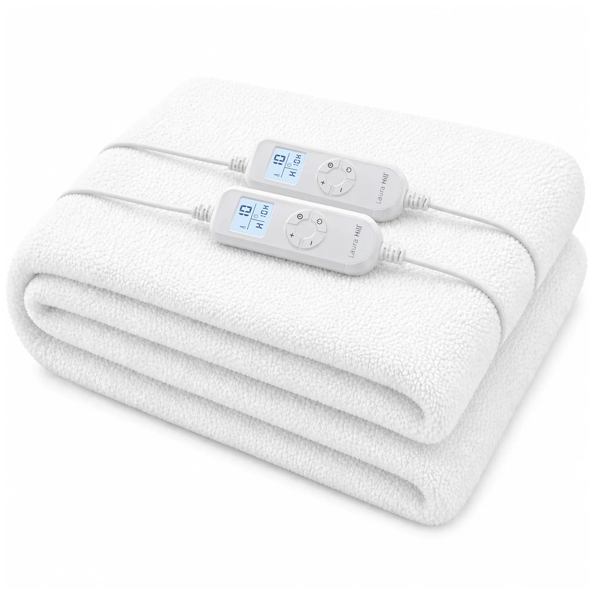 Laura Hill Double Electric Heated Underlay Blanket Fleecy Fabric with Timer V240-BKT-FLC-CRM-DB