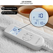 Laura Hill Double Electric Heated Underlay Blanket Fleecy Fabric with Timer V240-BKT-FLC-CRM-DB