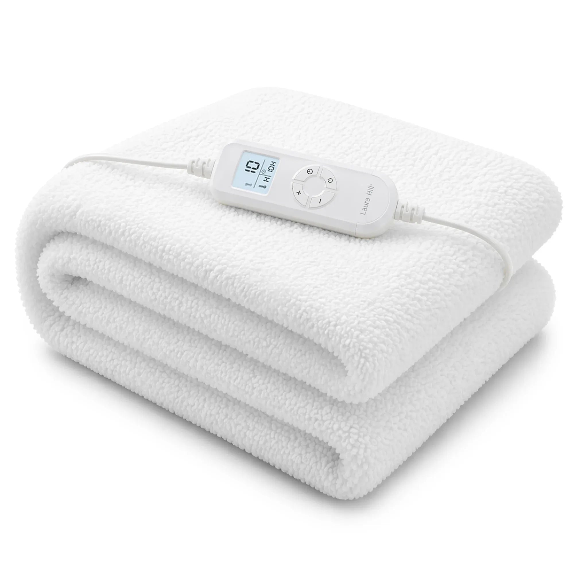 Laura Hill Single Electric Heated Underlay Blanket Fleecy Fabric with Timer V240-BKT-FLC-CRM-SN