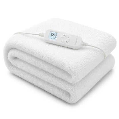 Laura Hill Single Electric Heated Underlay Blanket Fleecy Fabric with Timer V240-BKT-FLC-CRM-SN