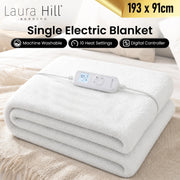 Laura Hill Single Electric Heated Underlay Blanket Fleecy Fabric with Timer V240-BKT-FLC-CRM-SN