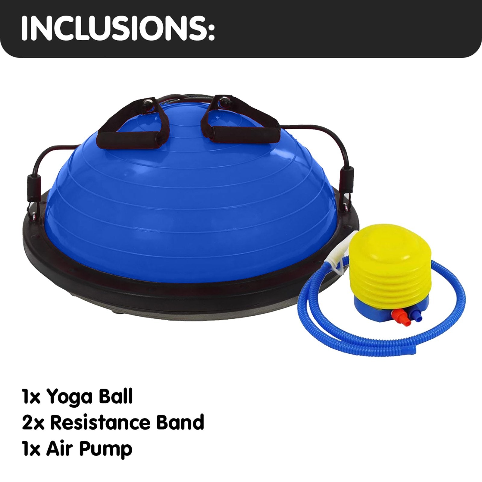 Powertrain Fitness Yoga Ball Home Gym Workout Balance Trainer Blue V240-BOS-BAL-BU