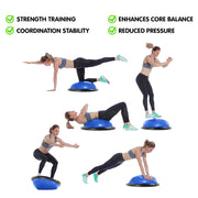Powertrain Fitness Yoga Ball Home Gym Workout Balance Trainer Blue V240-BOS-BAL-BU