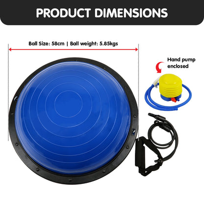 Powertrain Fitness Yoga Ball Home Gym Workout Balance Trainer Blue V240-BOS-BAL-BU