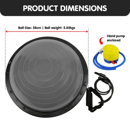 Powertrain Fitness Yoga Ball Home Gym Workout Balance Trainer Grey V240-BOS-BAL-GY