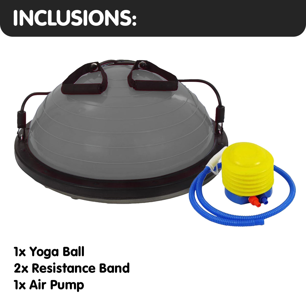 Powertrain Fitness Yoga Ball Home Gym Workout Balance Trainer Grey V240-BOS-BAL-GY