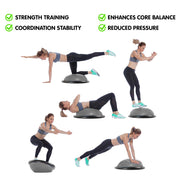 Powertrain Fitness Yoga Ball Home Gym Workout Balance Trainer Grey V240-BOS-BAL-GY
