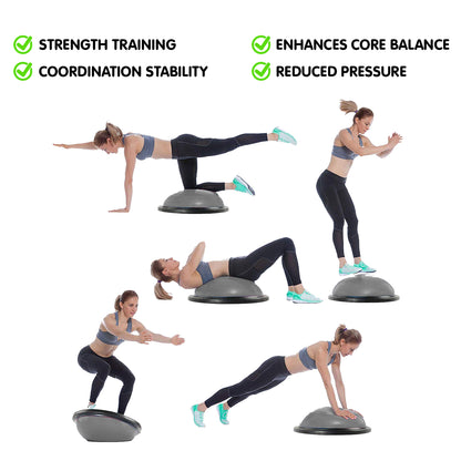 Powertrain Fitness Yoga Ball Home Gym Workout Balance Trainer Grey V240-BOS-BAL-GY