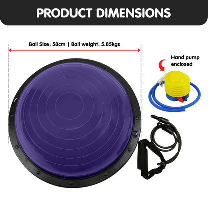 Powertrain Fitness Yoga Ball Home Gym Workout Balance Trainer Purple V240-BOS-BAL-PU