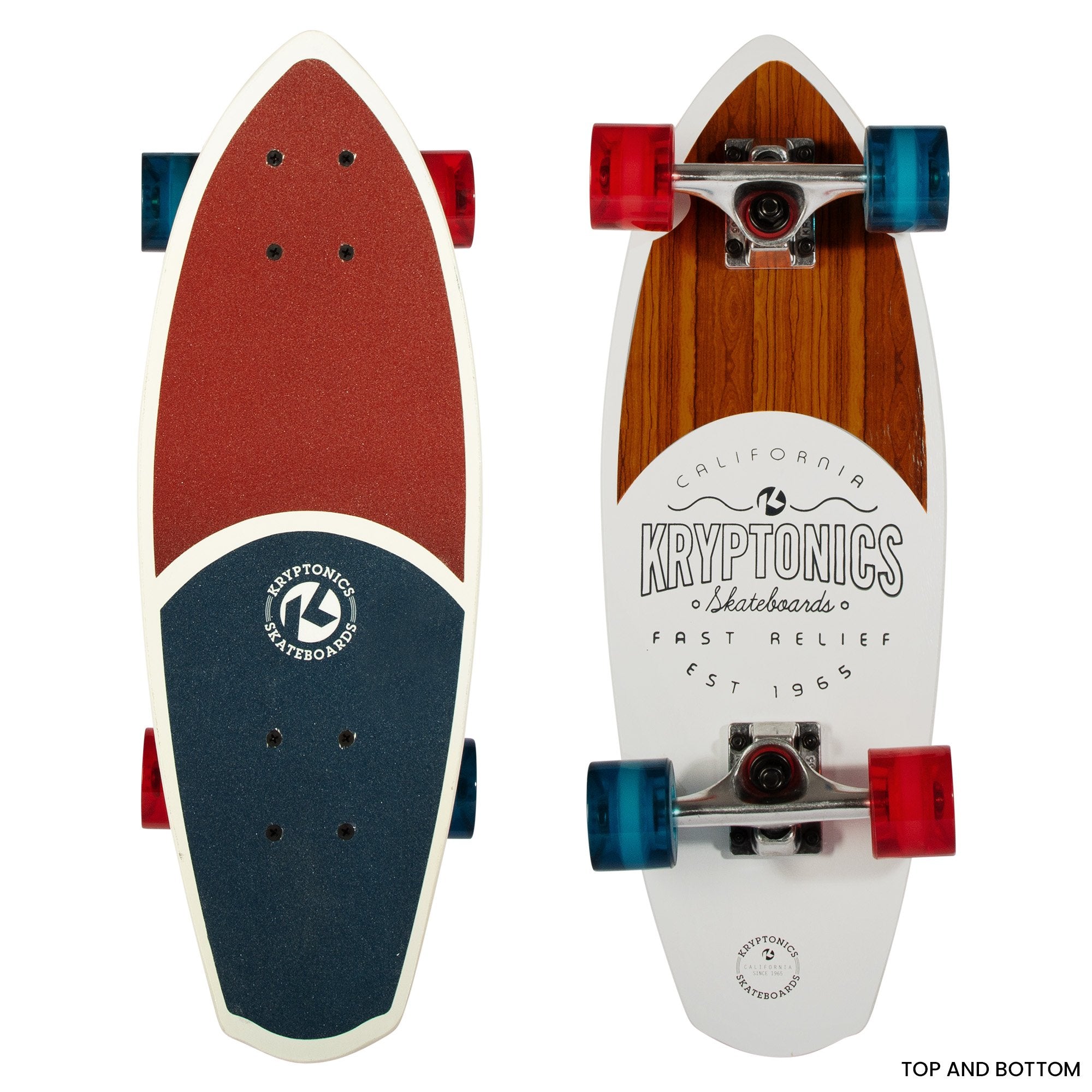 Bravo Sports Kryptonics 23-inch Mini Fat Cruiser Board In Liberty Blue V240-BS-165602